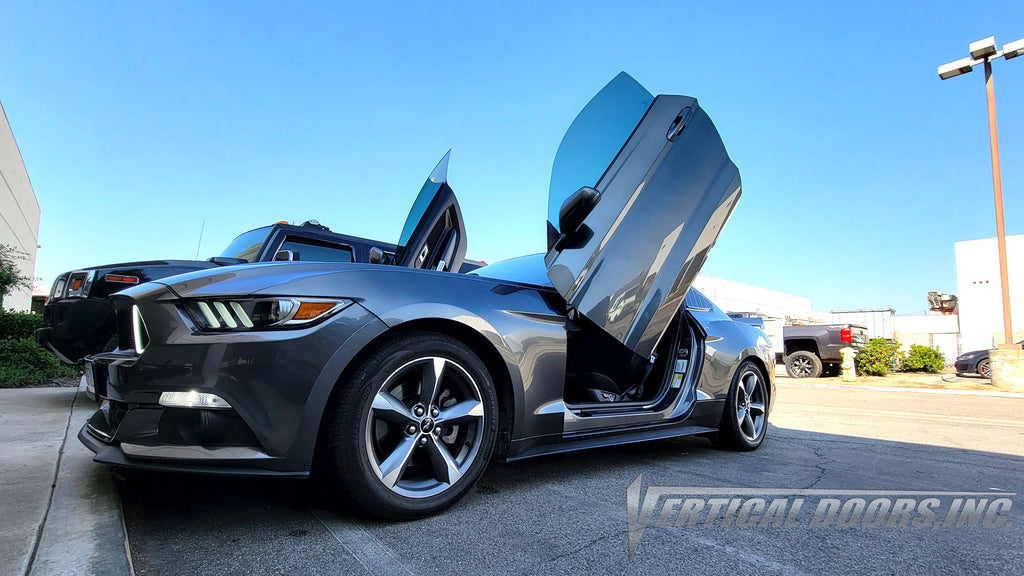 Ford Mustang from California featuring Vertical Lambo Doors Conversion Kit from Vertical Doors, Inc.