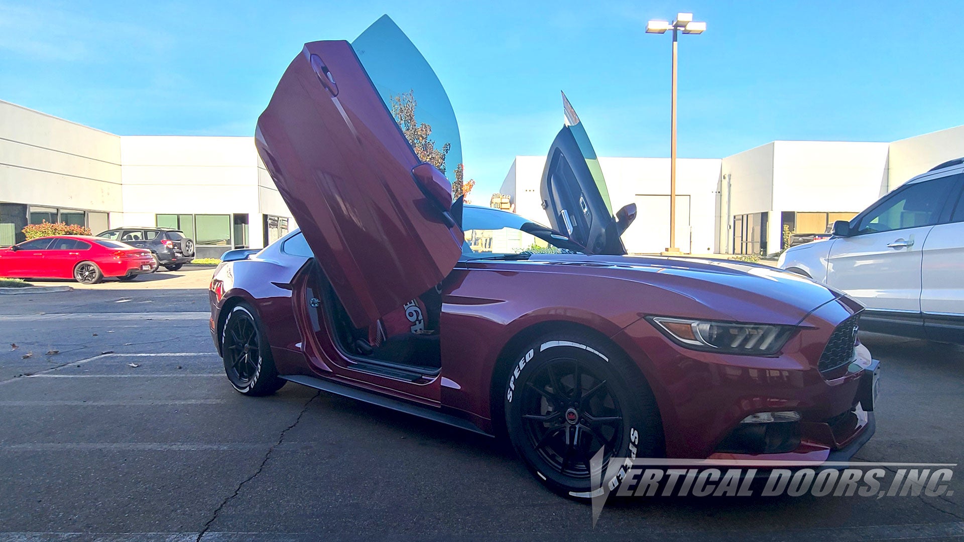 Ford Mustang from California featuring Vertical Lambo Doors Conversion Kit from Vertical Doors, Inc.