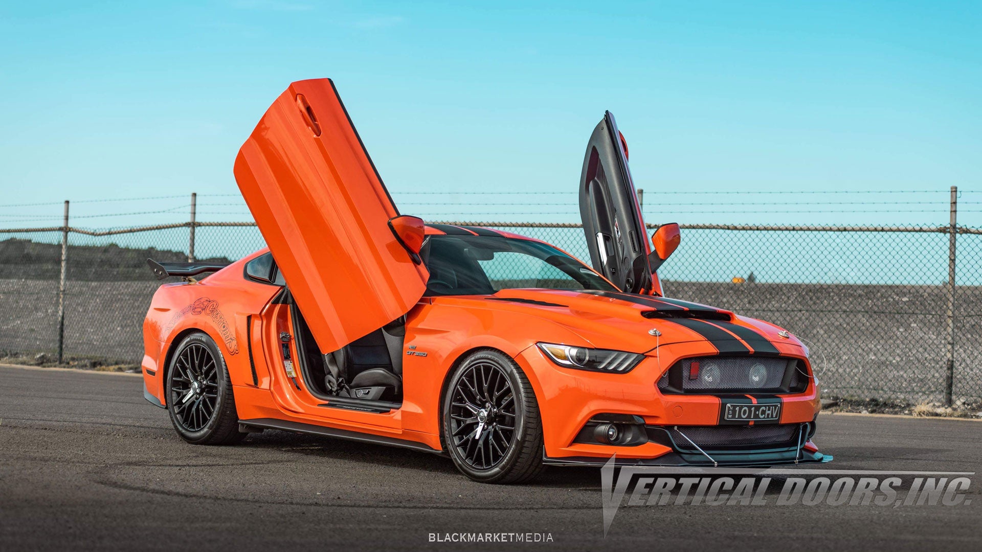 Installer | Xpiggy Customs | Wollo NSW Australia | Ford Mustang featuring Vertical Lambo Doors Conversion Kit from Vertical Doors, Inc.