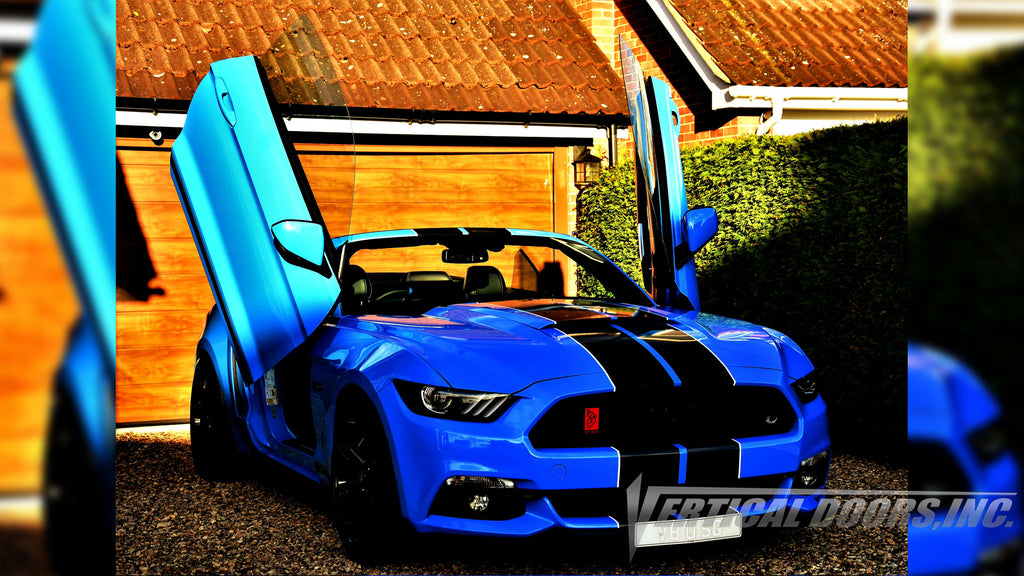 Check out Simon's Ford Mustang from England featuring Vertical Lambo Doors Conversion Kit from Vertical Doors, Inc.
