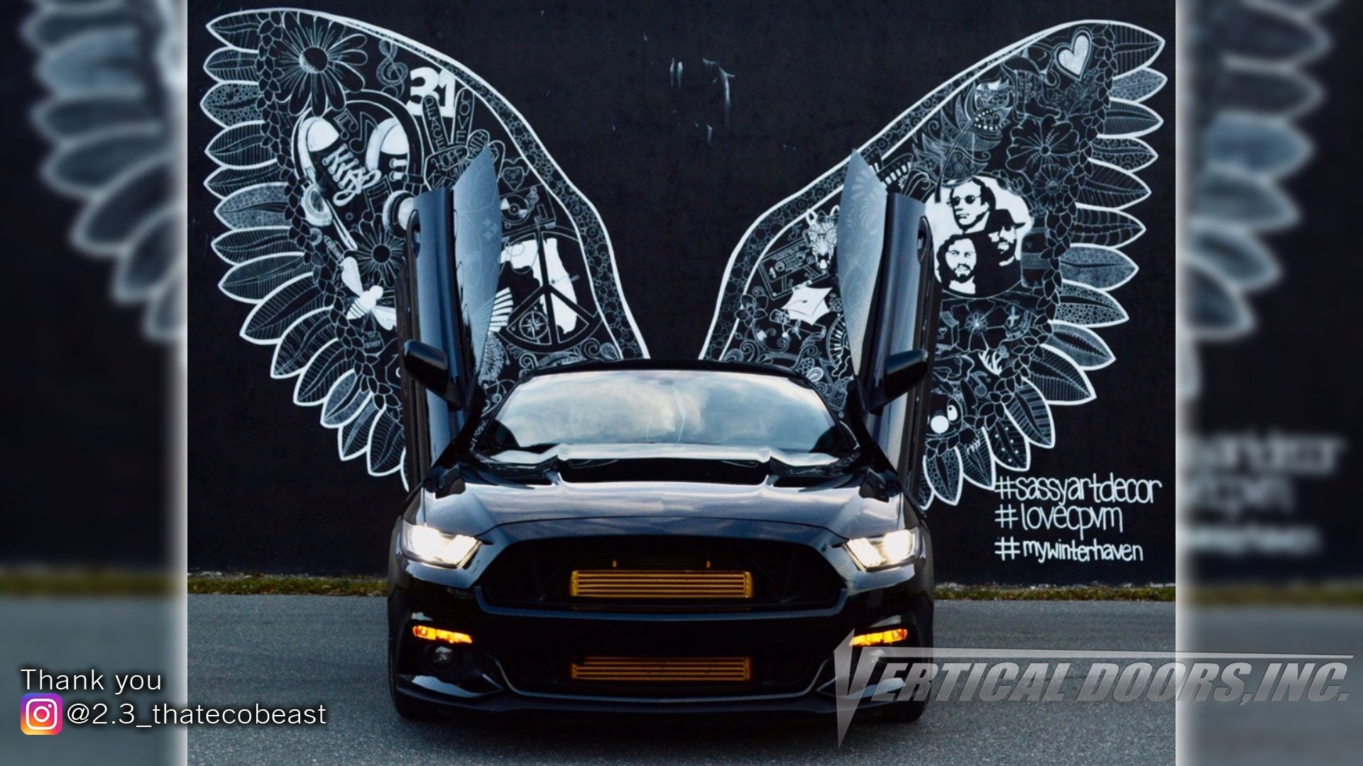 Check out Cody's Ford Mustang 6thGen from Florida featuring Vertical Lambo Doors Conversion Kit from Vertical Doors, Inc.