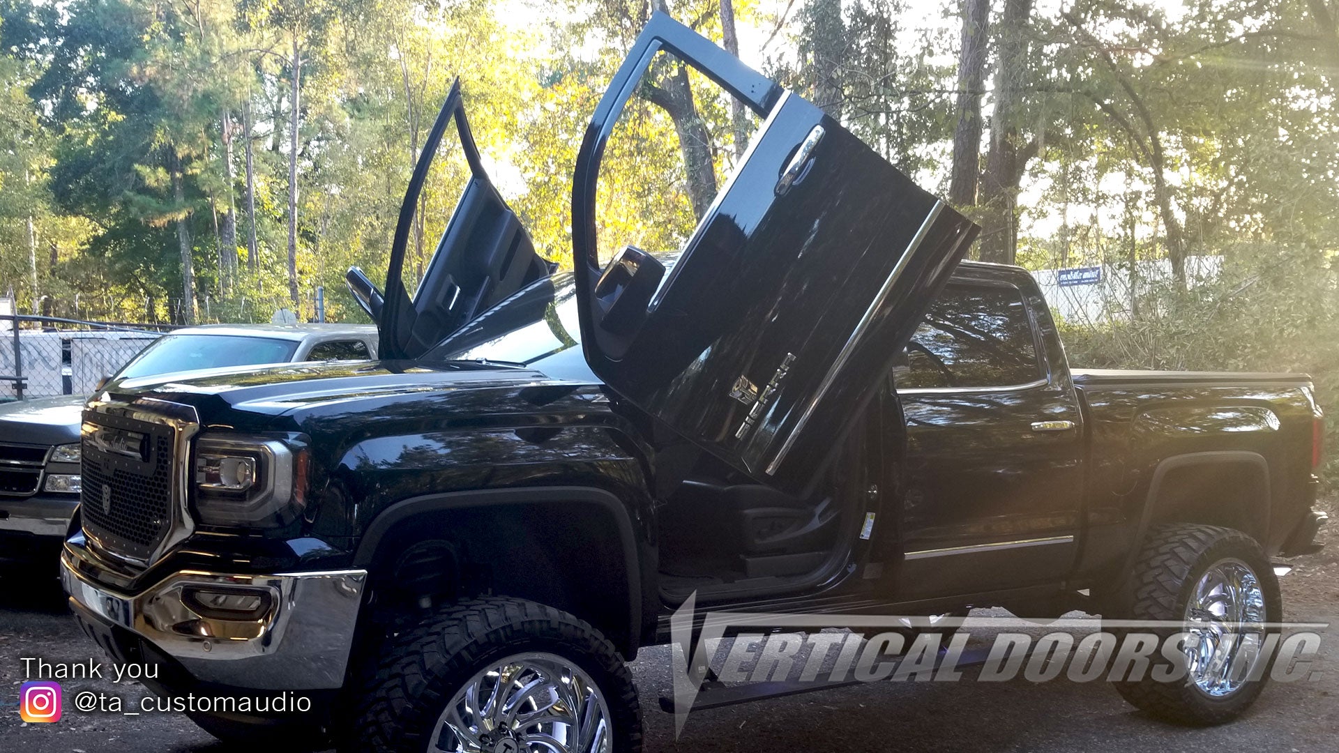 Installer | T&A CUSTOM AUDIO | Tallahassee, FL | GMC Sierra 2014-2018  Lambo Door Conversion Kit by Vertical Doors Inc.