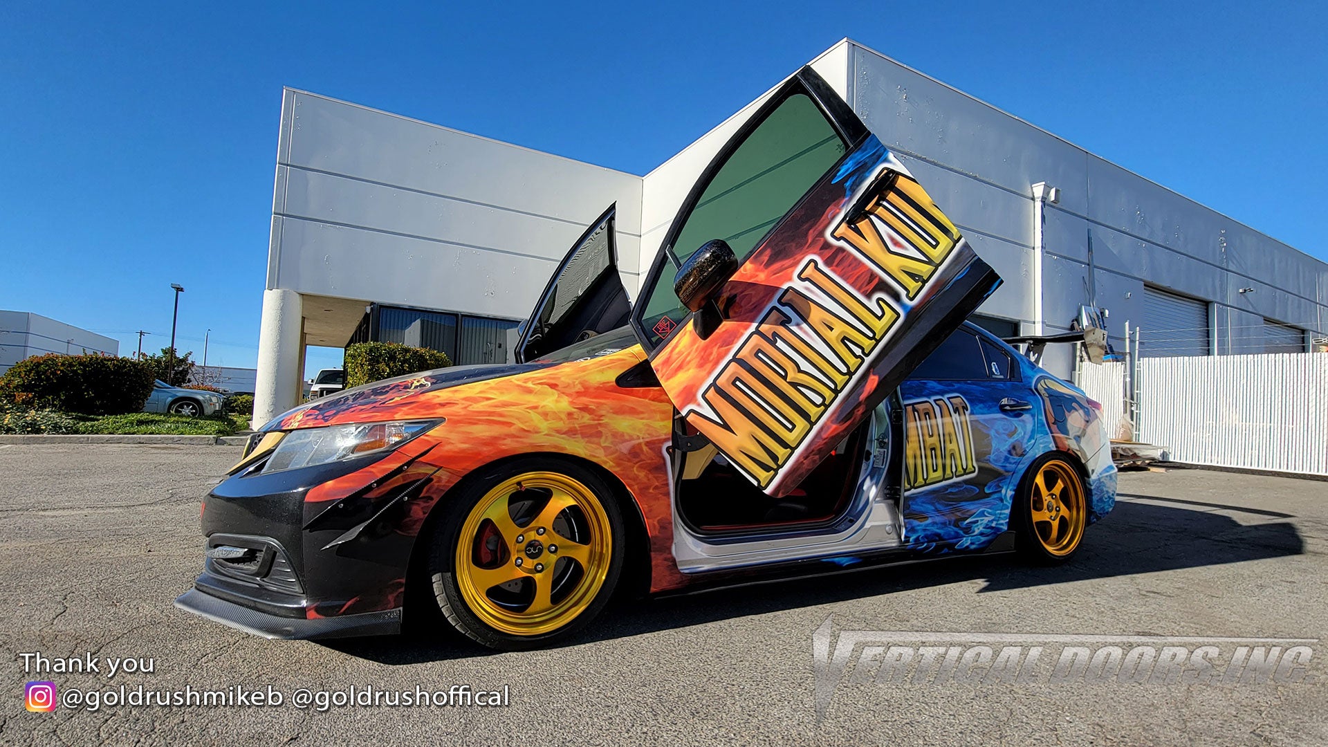 Check out @goldrushmikeb Honda Civic from California featuring Vertical Lambo Doors Conversion Kit from Vertical Doors, Inc.