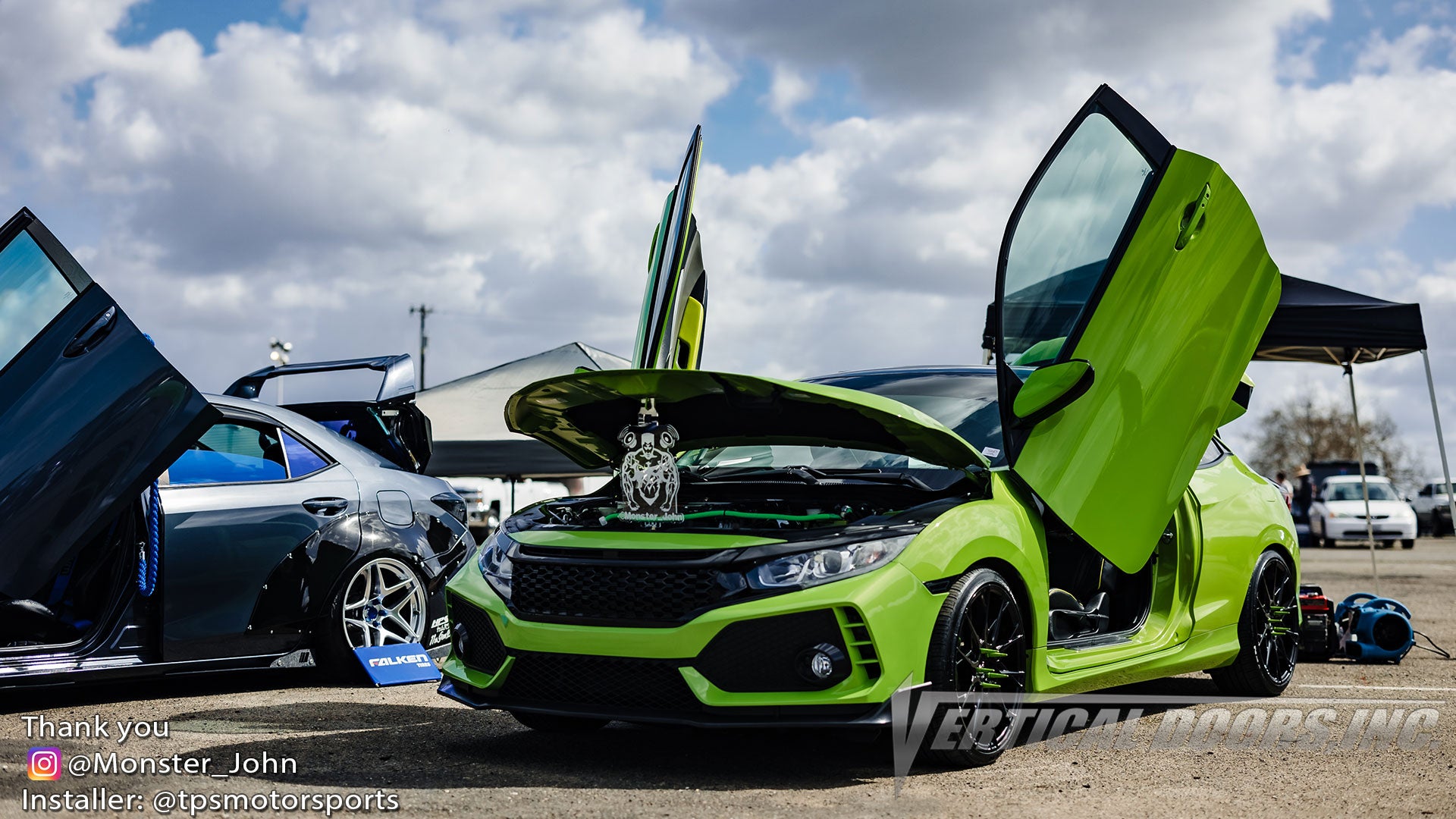 Check out @Monster_John Honda Civic Coupe from California featuring Vertical Doors Conversion kit by Vertical Doors Inc.