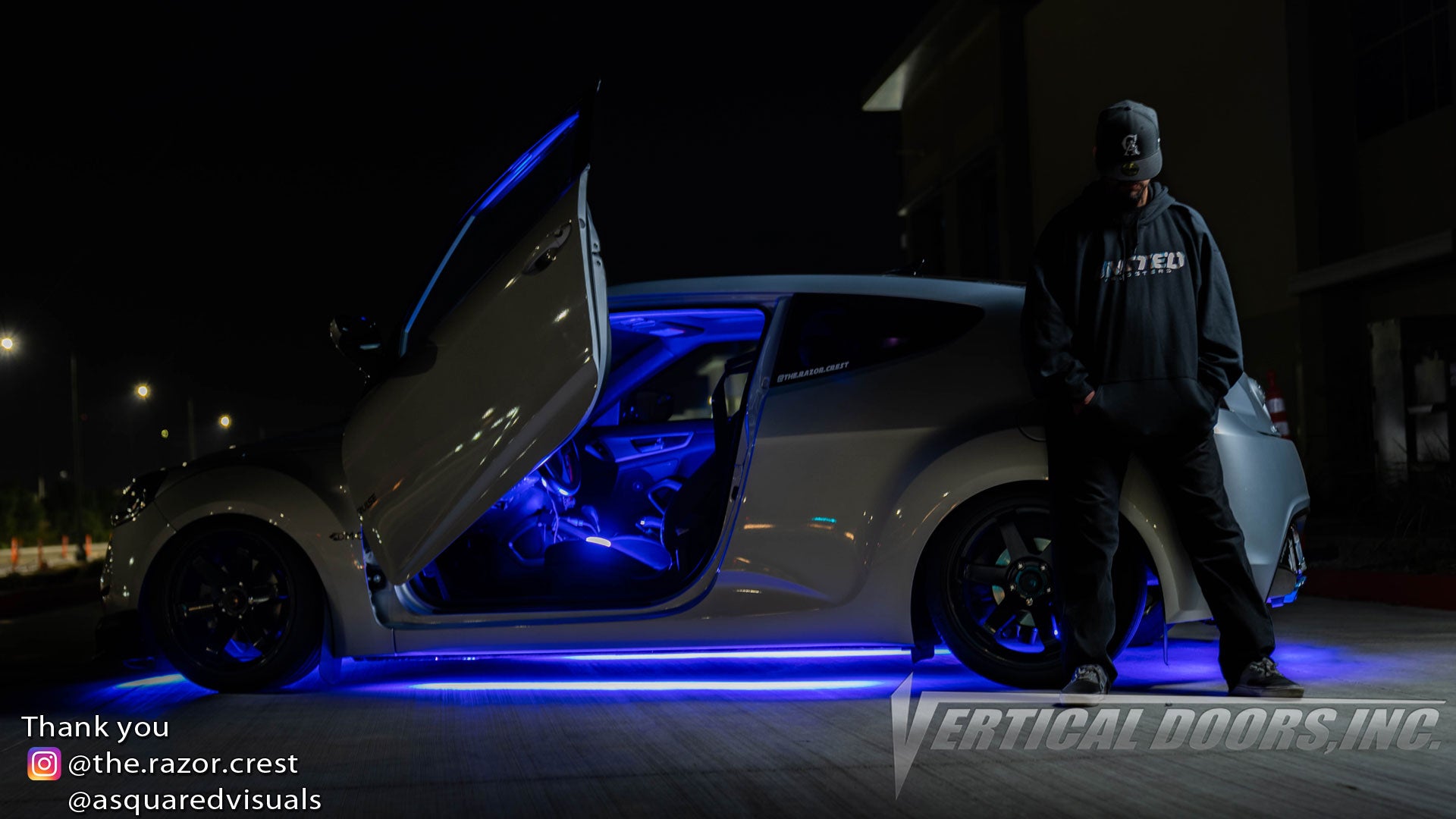 Check out Juan's @the.razor.crest Hyundai Veloster from California featuring Vertical Lambo Doors Conversion Kits from Vertical Doors, Inc.