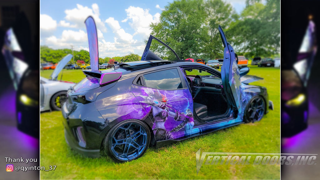 Quinton's @qyinton_37 Hyundai Veloster from Georgia featuring Vertical Lambo Doors Conversion Kits from Vertical Doors, Inc.