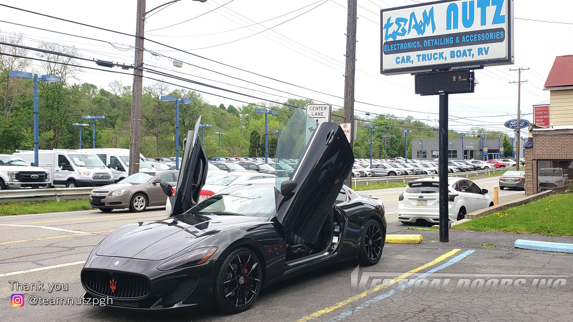Check out Doug's @teamnutzpgh Maserati GranTurismo from Pennsylvania with Vertical Lambo Doors Conversion Kit for Vertical Doors, Inc.