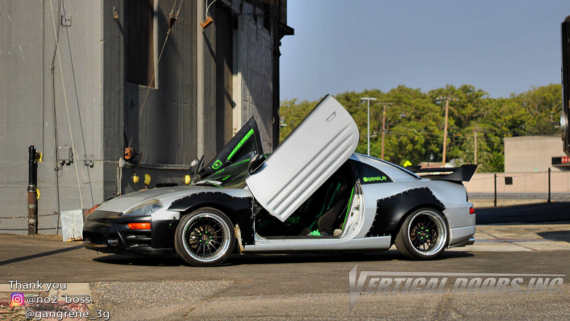 Check out Austin's @gangrene_3g Mitsubishi Eclipse from California featuring Vertical Lambo Doors Conversion Kit from Vertical Doors, Inc.
