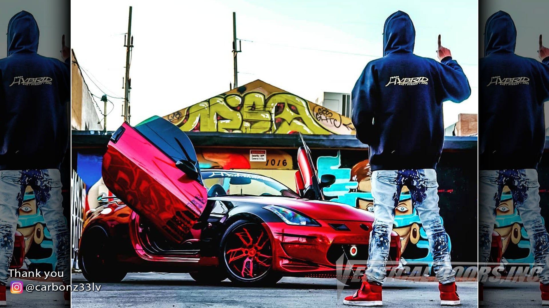 Check out @carbonz33lv Nissan 350Z from Nevada featuring vertical lambo doors conversion kit by Vertical Doors, Inc.