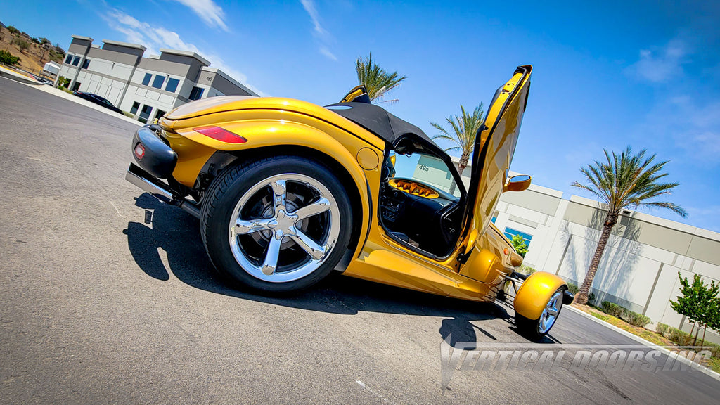 Plymouth Prowler 1997-2002 Lambo Door Conversion Kit by Vertical Doors Inc., manufactured and installed by Vertical Doors, Inc.