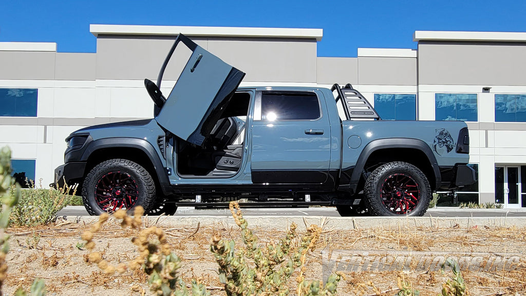 Check out @inklvr69 Ram TRX Truck from Arizona featuring Vertical Lambo Doors Conversion Kit from Vertical Doors, Inc.