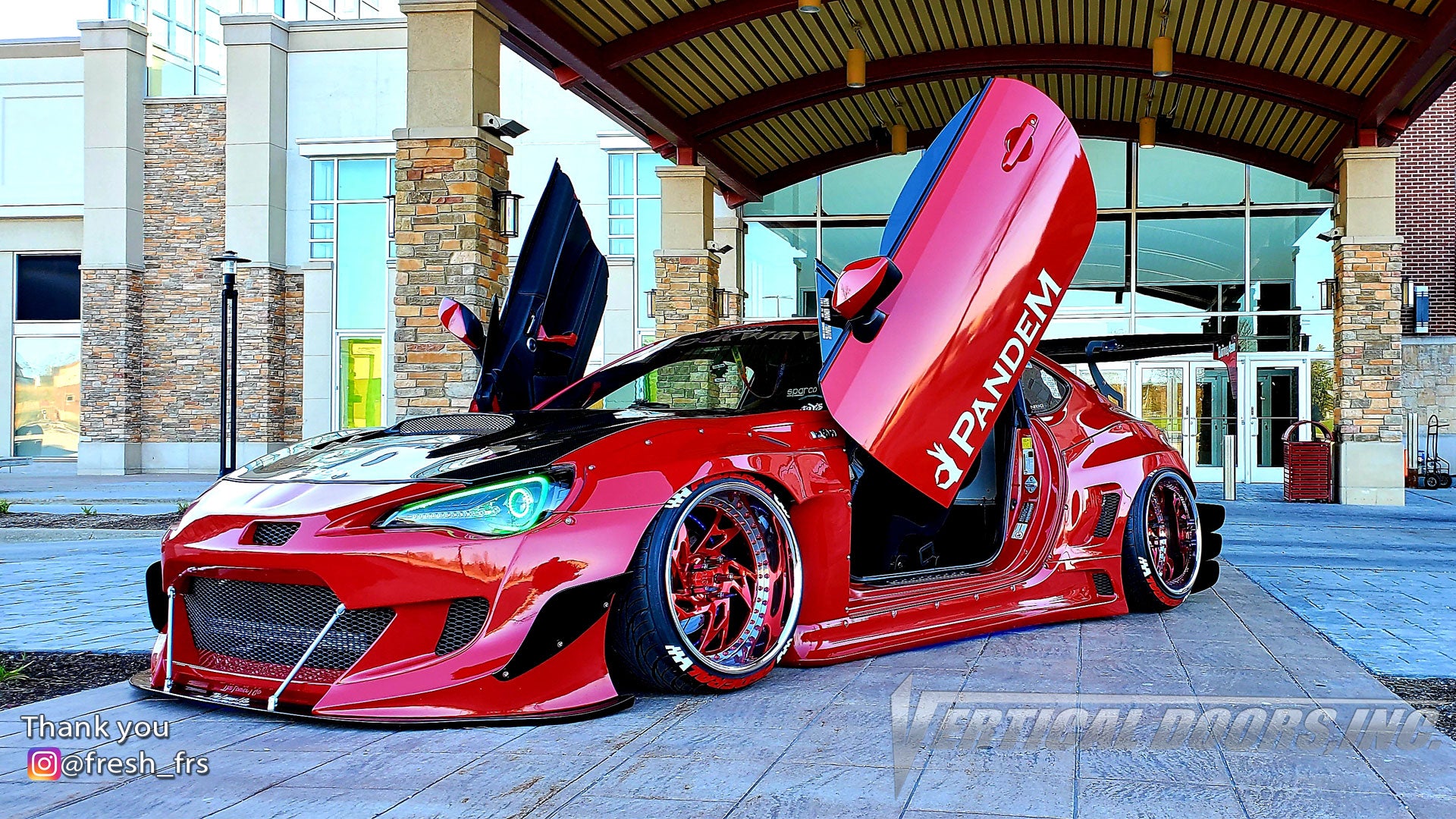 Check out Brad's @fresh_frs Scion FRS featuring Vertical Doors, Inc., vertical lambo doors conversion kit.
