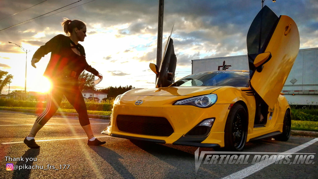 Check out @pikachu_frs_177o Scion FRS from Québec, Canada featuring Vertical Lambo Doors Conversion Kit from Vertical Doors, Inc.