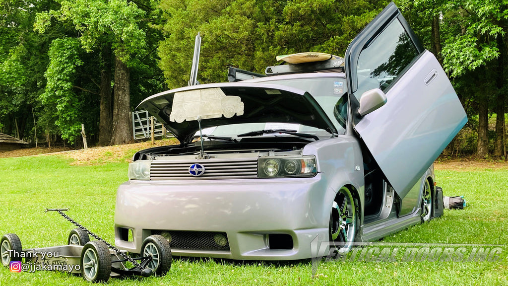 Check out Jon's @jjakamayo Scion XB from Tennessee featuring Vertical Doors, Inc., Vertical Lambo Doors Conversion Kits.