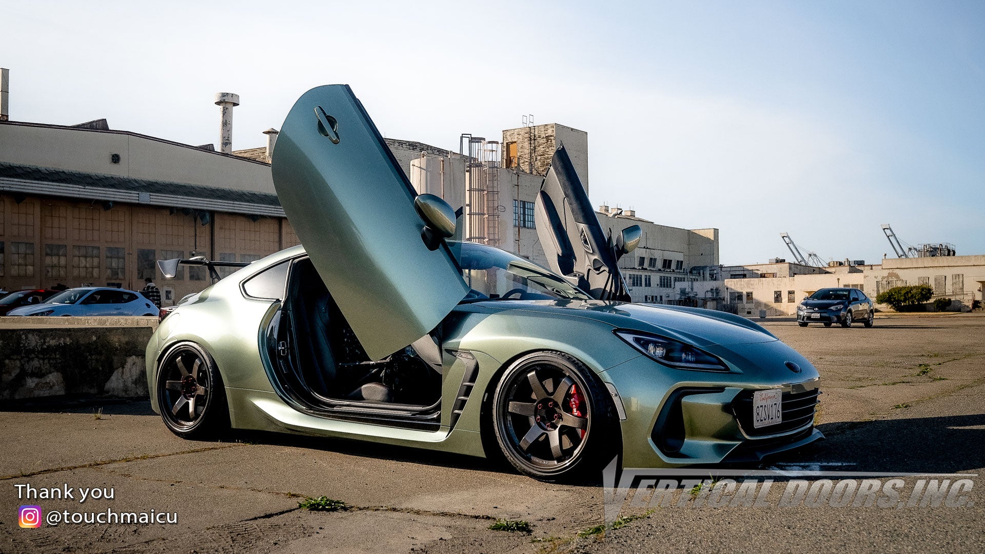 Check out @touchmaicu 2022 Subaru BRZ from the Bay Area CA featuring Vertical Doors, Inc. door conversion kit. AKA "Lambo Doors"