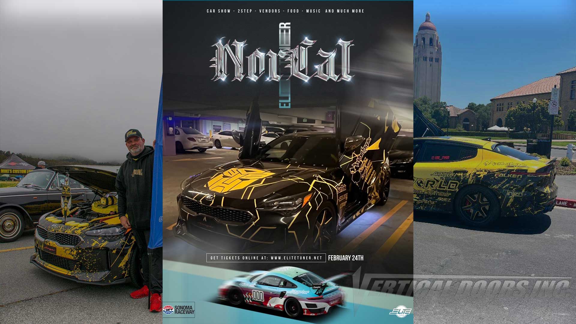 CAR SHOW | 2/24/24 | ELITE TUNER | NorCal Car Show | Kia Stinger featuring Door Conversion by Vertical Doors, Inc.