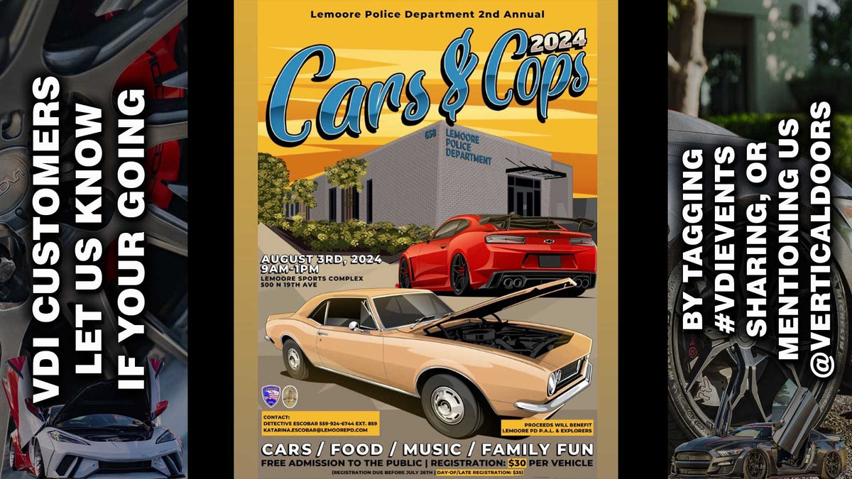 CAR SHOW | 8/03/24 | LEMOORE, CA | @lemoorepd – Vertical Doors, Inc.