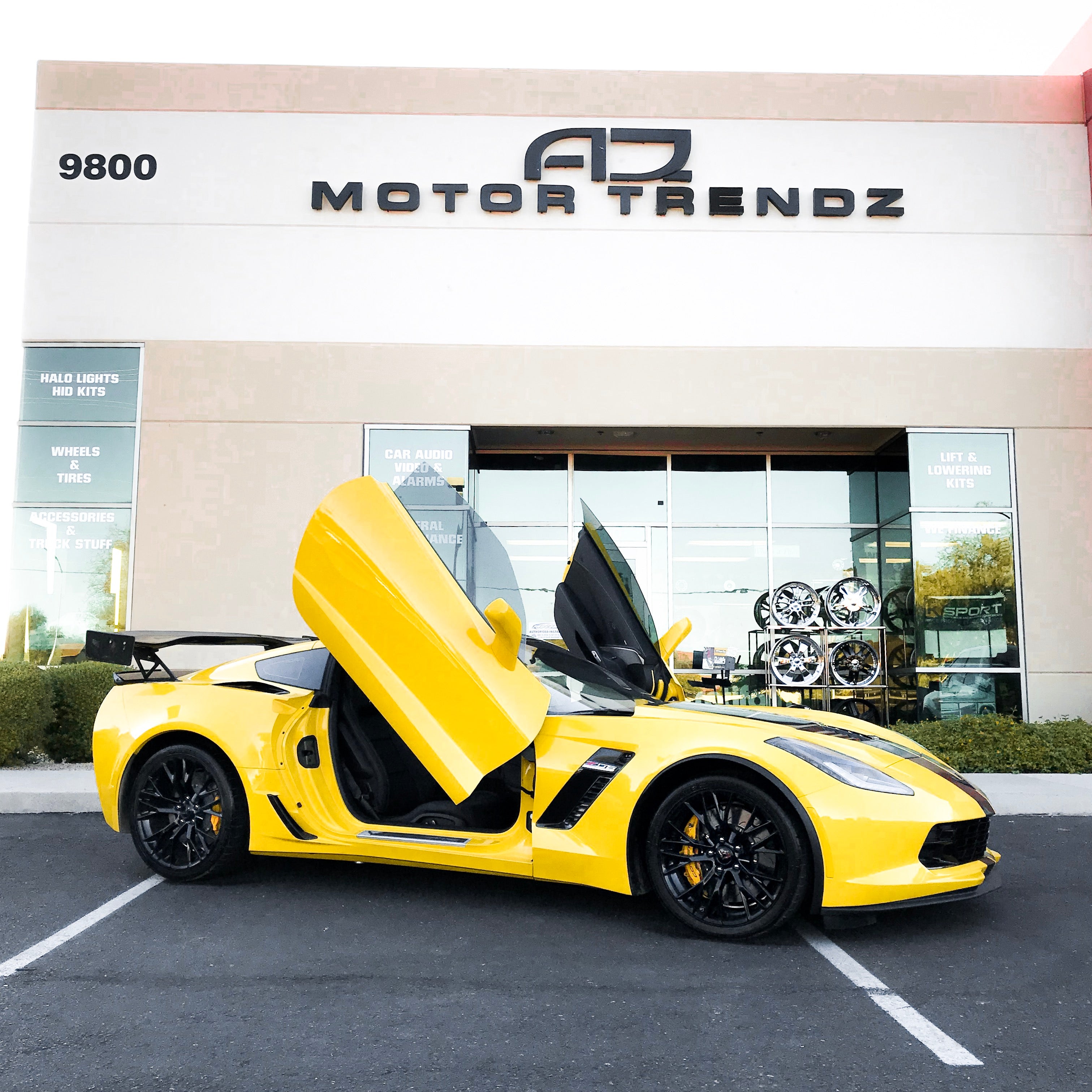 Installer | AZ Motor Trendz | Peoria, AZ | Chevrolet Corvette C7 with Vertical Lambo Doors Conversion Kit