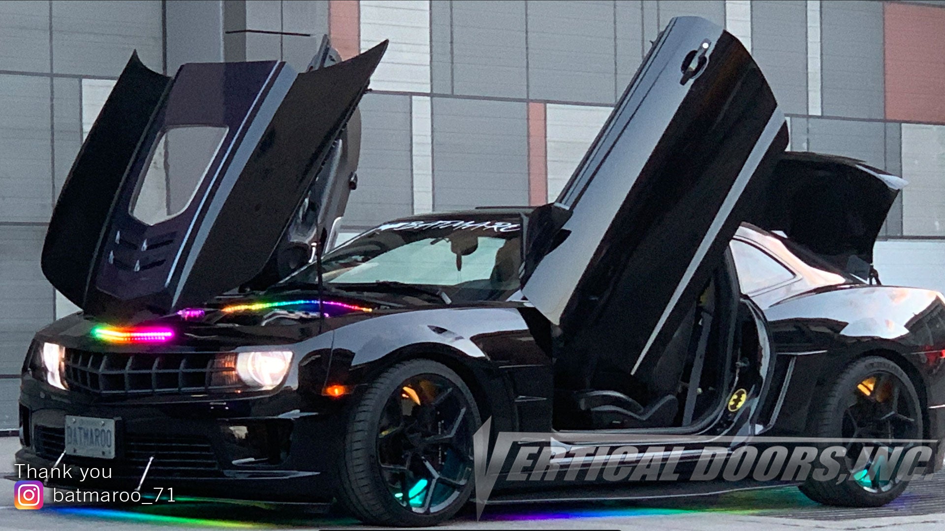 Brian's Chevrolet Camaro "Batmaroo_71" featuring Vertical Doors, Inc., Vertical Lambo Doors Conversion Kit.
