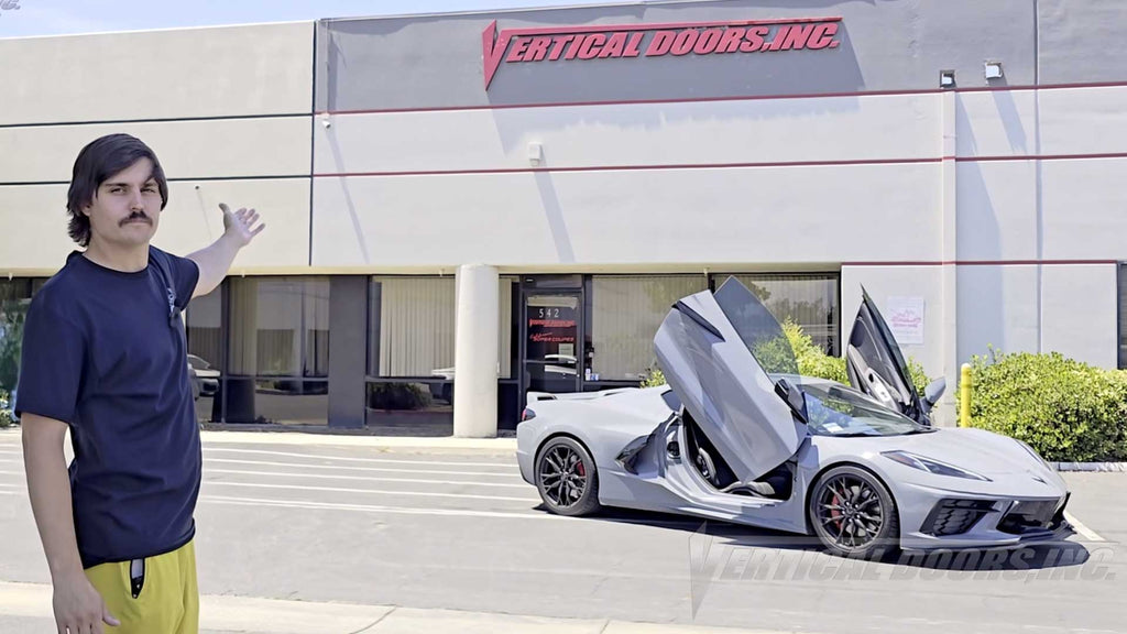 Brandon stopped by the Vertical Doors, Inc. factory to pick up some Vertical Door kits and to say “HI”.