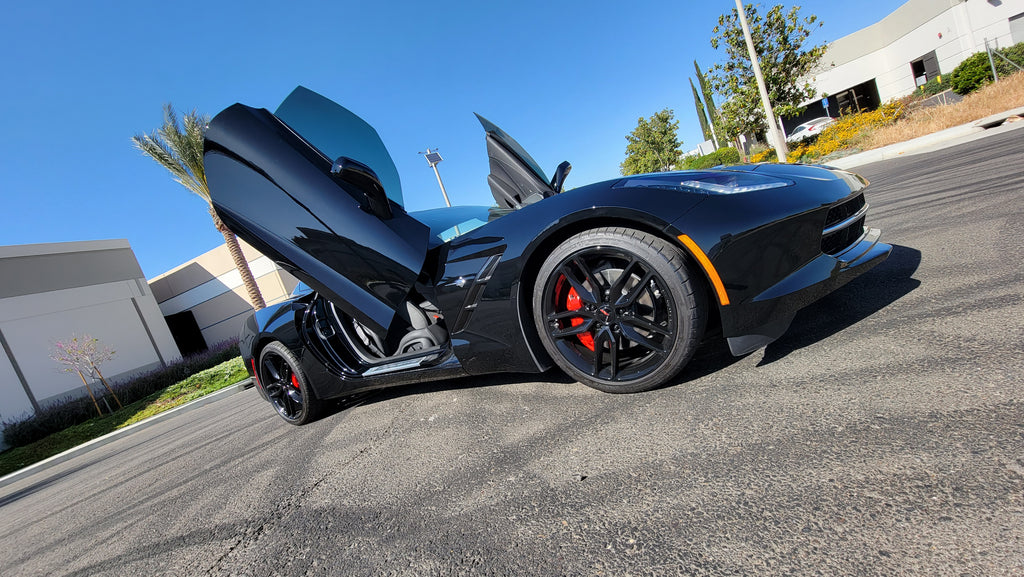 Check out Gary's Chevrolet Corvette C7 from California featuring Vertical Doors, Inc., vertical lambo door conversion kit.