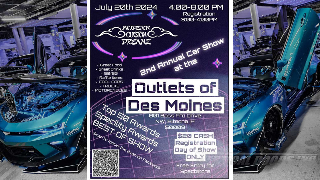 CAR SHOW | 7/20/22 | CITY, STATE | Outlets of Des Moines | NW , Altoona IA | Chevrolet Camero featuring Door Conversion by Vertical Doors, Inc.