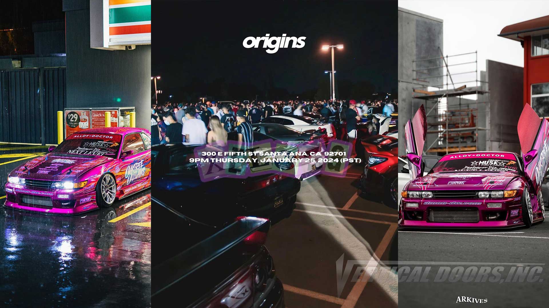 CAR SHOW | 1/25/24 | SANTA ANA , CA 9pm | Orgins | @originslosangeles HANDLE featuring Door Conversion by Vertical Doors, Inc.