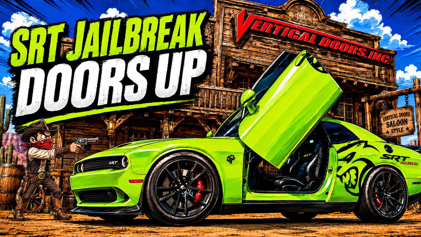 Dave from Washington stopping by Vertical Doors, Inc. with his 2023 Dodge Challenger SRT Jailbreak showing off his lambo doors.  42226