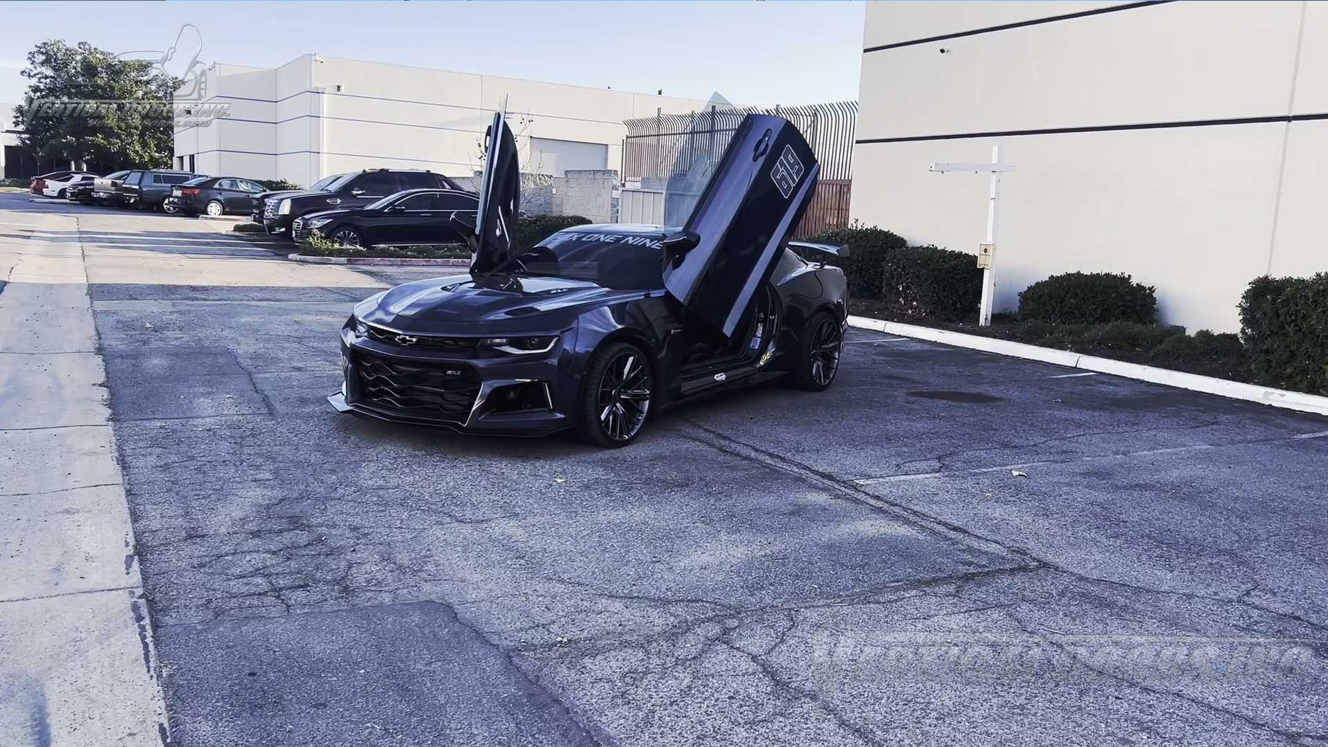 @staplesrumon 2022 Chevrolet Camaro ZL1 from San Diego CA featuring Vertical Doors, Inc. door conversion kit. AKA "Lambo Doors"