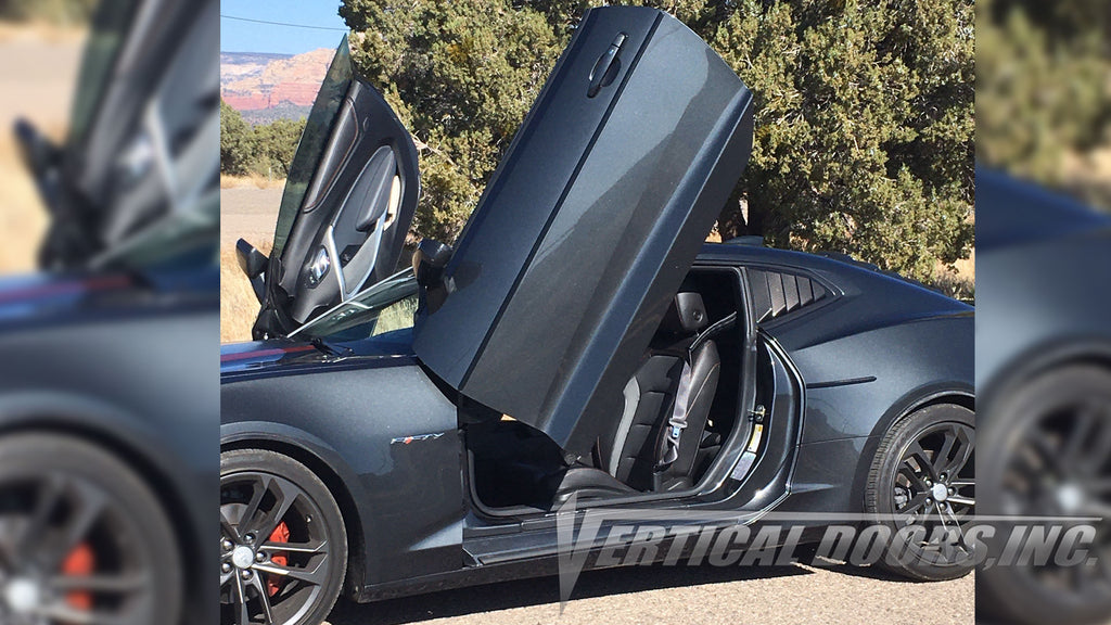 Jerry's 2017 Chevy Camaro 50th Anniversy Edition from Arizona featuring Vertical Doors, Inc. vertical lambo door conversion kit.