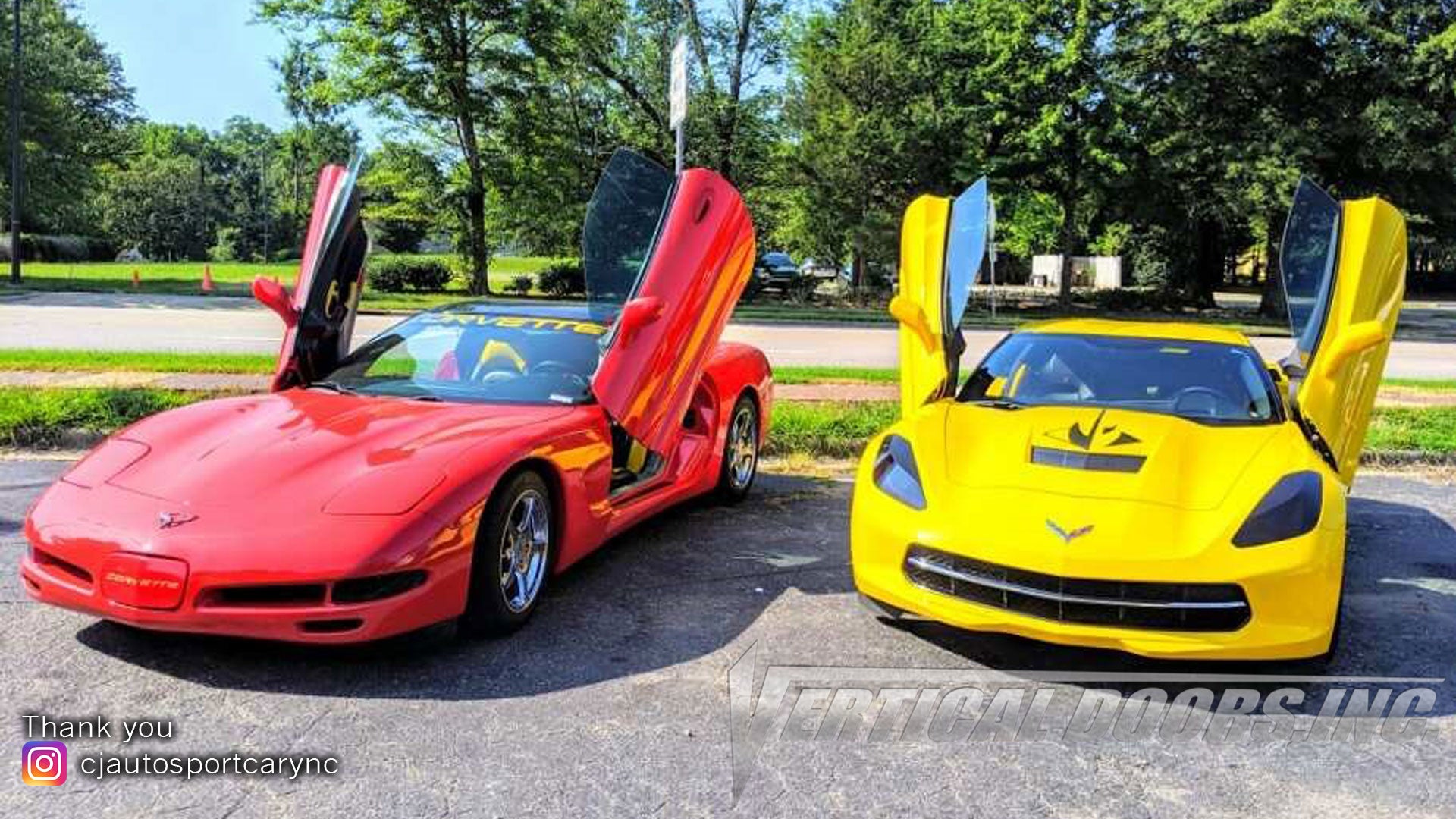 Installer | CJ Autosport | Cary, NC | Chevrolet Corvette C5 and C7 featuring Vertical Doors, Inc., vertical lambo doors conversion kits.