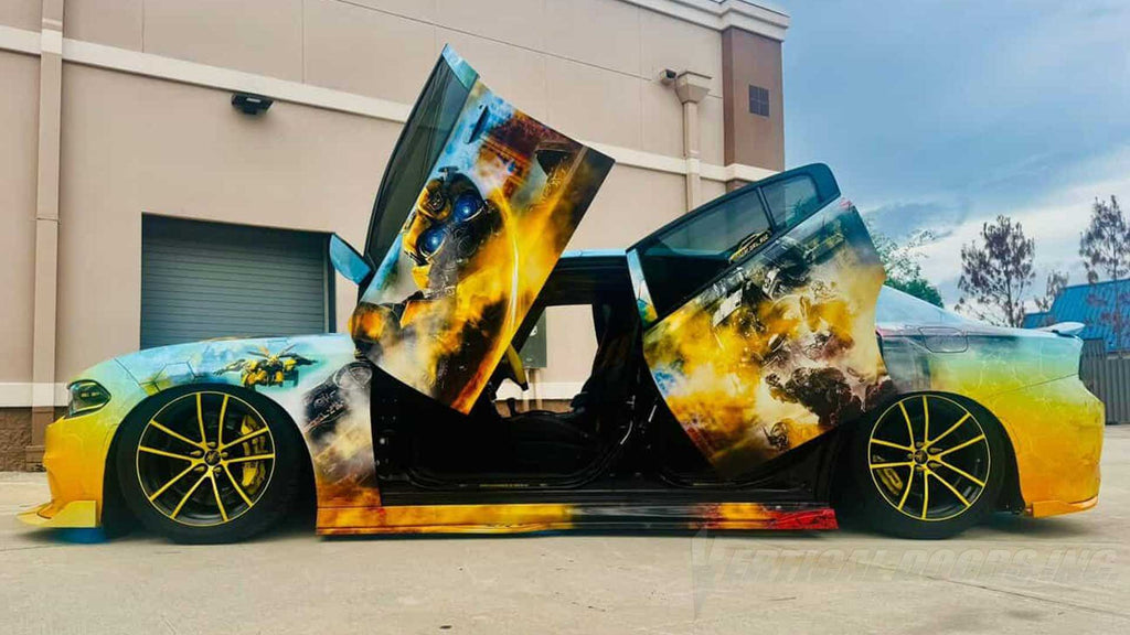 BumbleBee Dodge Charger Scat Pack with Lambo Doors by Vertical Doors Inc. | @scat_girl_roz Feature Build, VDCDC11