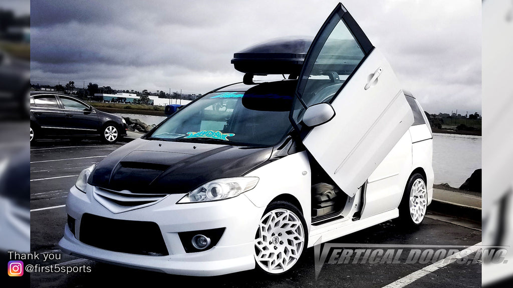 Where there’s a will there’s a way; Ricky's Mazda 5 custom vertical lambo door kit
