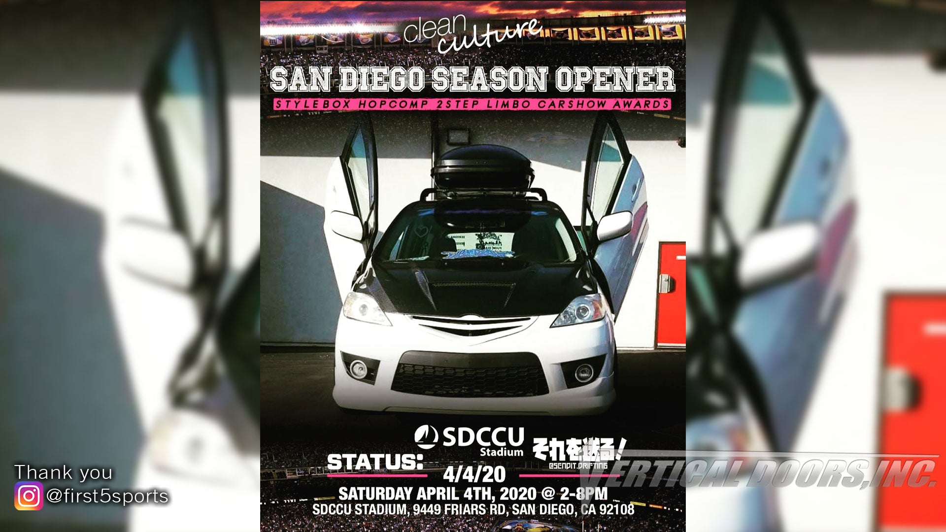 Come check out Ricky's Mazda 5 custom vertical lambo door kit @first5sports.
