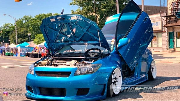 Check out Joohonny's Scion TC @joohonnytc from New Jersey featuring Vertical Doors, Inc., Vertical Lambo Doors Conversion Kits.