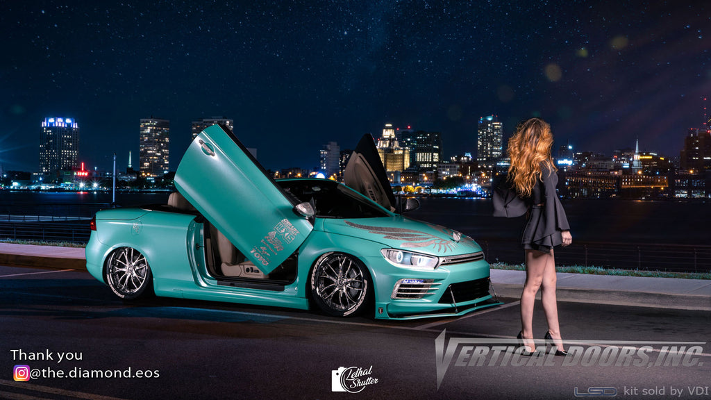 Check out Briana's @the.diamond.eos 2010 VW Eos from Pennsylvania featuring Vertical Lambo Doors Conversion Kit. 