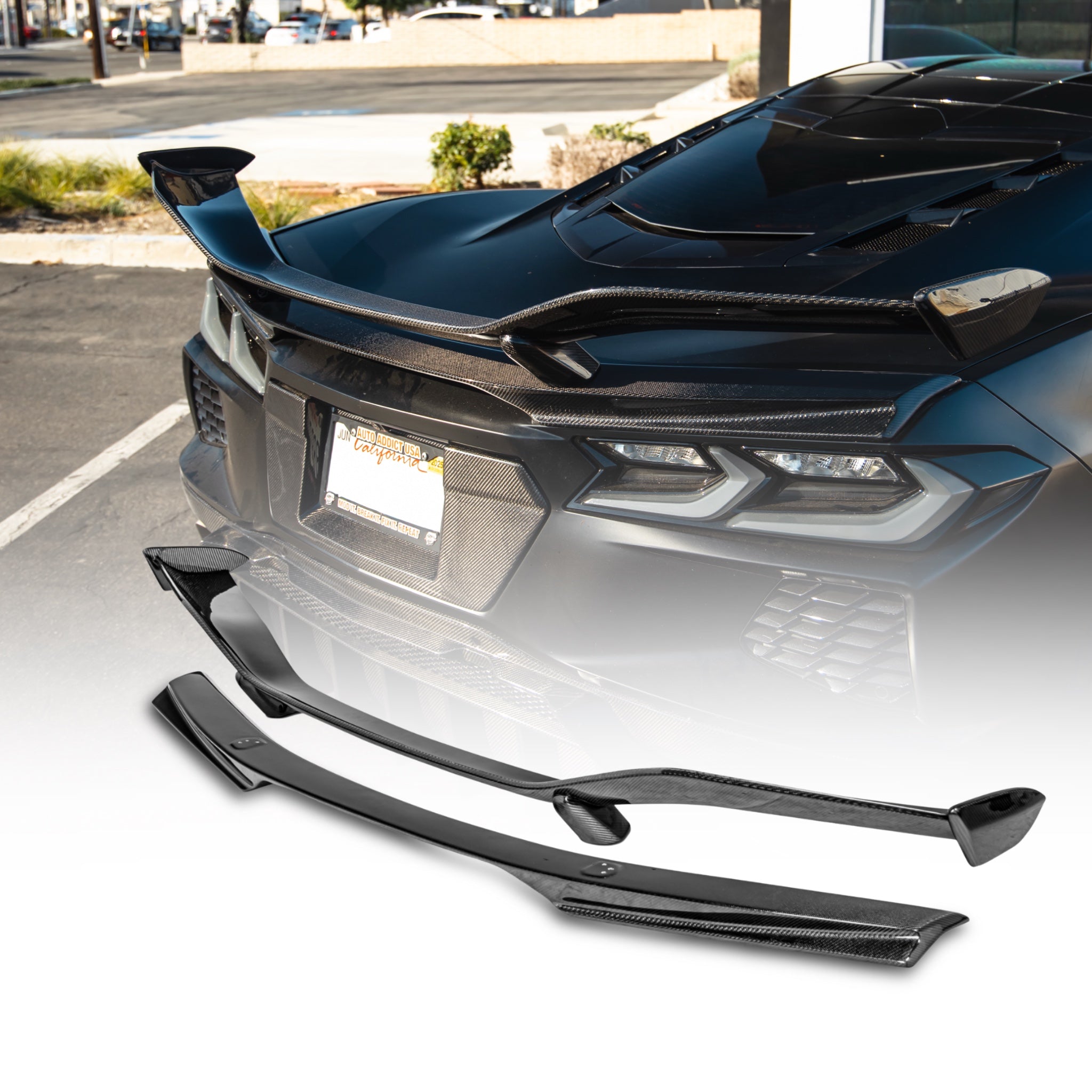 2020-2026 Corvette C8 Type-Z07 Style Rear Spoiler Carbon Fiber 2pc