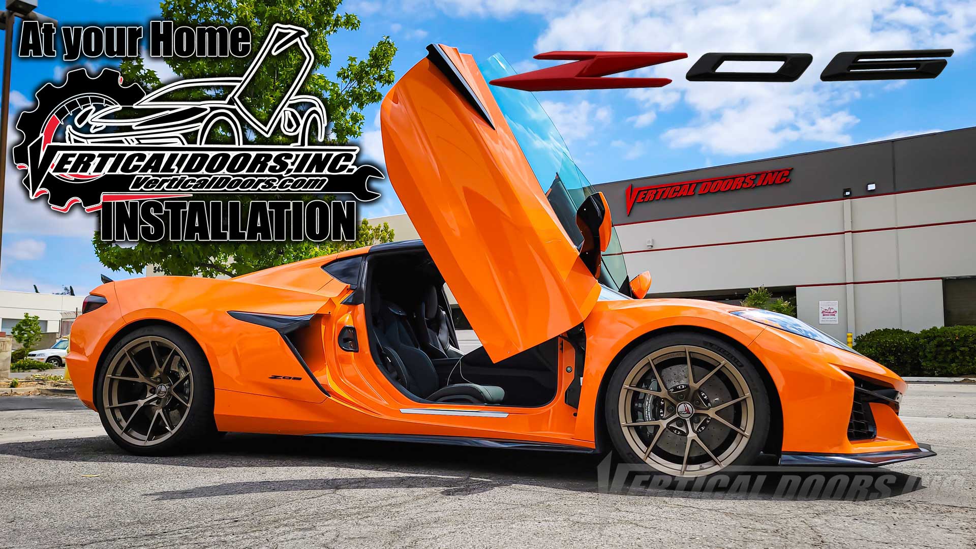 Chevrolet Corvette C8 Z06 Vertical Door Conversion Kit + Mobile Installation. VDCCHEVYCORC823Z06INS