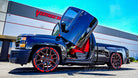 @gba_la_diabla La Diabla Gets Lambo Doors! Vertical Doors, Inc., Transforms a 2014 Chevrolet Silverado with Our Signature Kit , Chevrolet, Chevrolet Silverado, Silverado, 1500, 2500, 3500, 4thgen, Duramax, Chevy Truck, WT, Custom, Custom Trail Boss, LT, RST, LT Trail Boss, LTZ, High Country, HD, lambo doors, vertical doors, door conversion, scissor doors, butterfly doors, wing doors, 
Chevrolet Silverado lambo doors, Chevrolet Silverado vertical doors, Chevrolet Silverado door conversion, Chevrolet Silverad