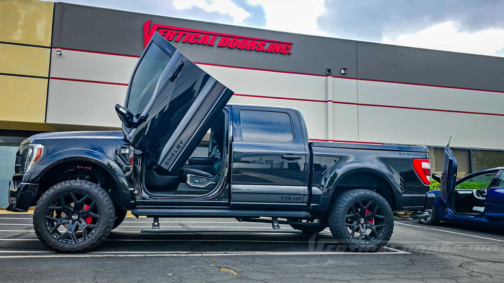 Eli’s 13th Gen Ford F-150 Shelby just got a lambo door conversion kit installed by the BEST in the industry, Vertical Doors, Inc. in Lake Elsinore California. 41825, VDCF15021, Ford F-150, F-150, Ford, Shelby, XL, STX, TREMOR, LARIAT, KING RANCH, PLATINUM, RAPTOR, HYBRID, 2021, 2022, 2023, 2024, Fourteenth-generation Ford F-Series (P702), F-Series, lambo doors, vertical doors, door conversion, scissor doors, butterfly doors, wing doors, 
Ford F-150 lambo doors, Ford F-150 vertical doors, Ford F-150 door con