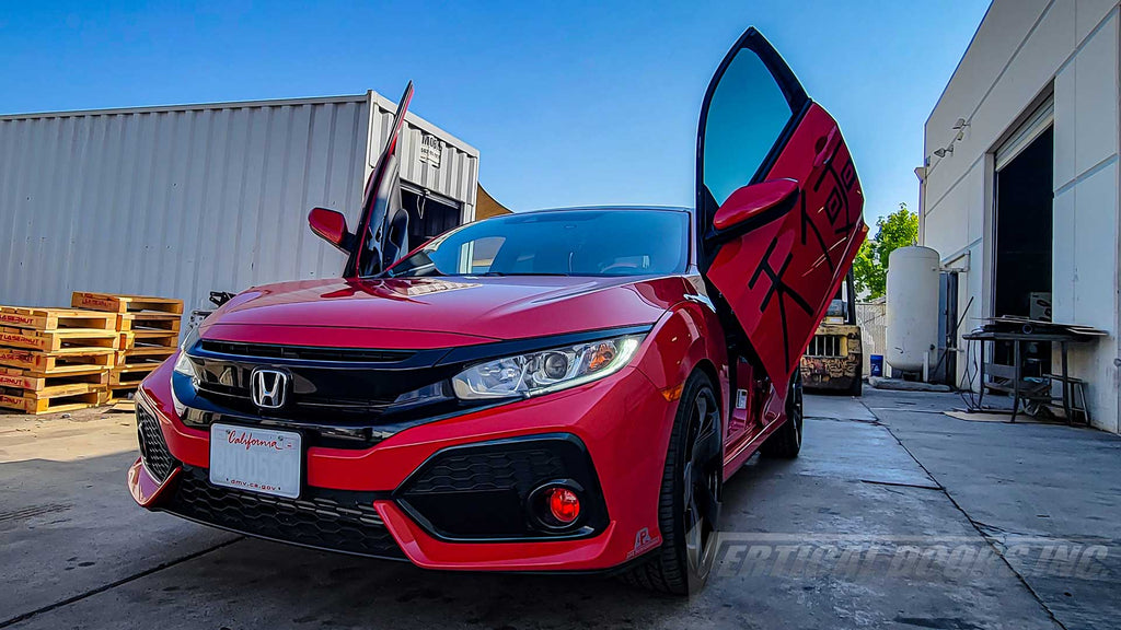 Honda Civic 2016-2021 4DR Lambo Door Conversion Kit by Vertical Doors Inc., VDCHC164DR,  Honda, Civic, Honda Civic, SI, Civic SI, sedan, LX, EX, FC, FK, 10th Gen, Hatchback, Type R, 2016, 2017, 2018, 2019, 2021,  Vertical Doors Inc, vertical door gang, Lambo Doors, Vertical Doors, door conversion, scissor doors, butterfly doors, wing doors, pic of the day, repost, Honda Civic Lambo Doors, Honda Civic Vertical Doors, 