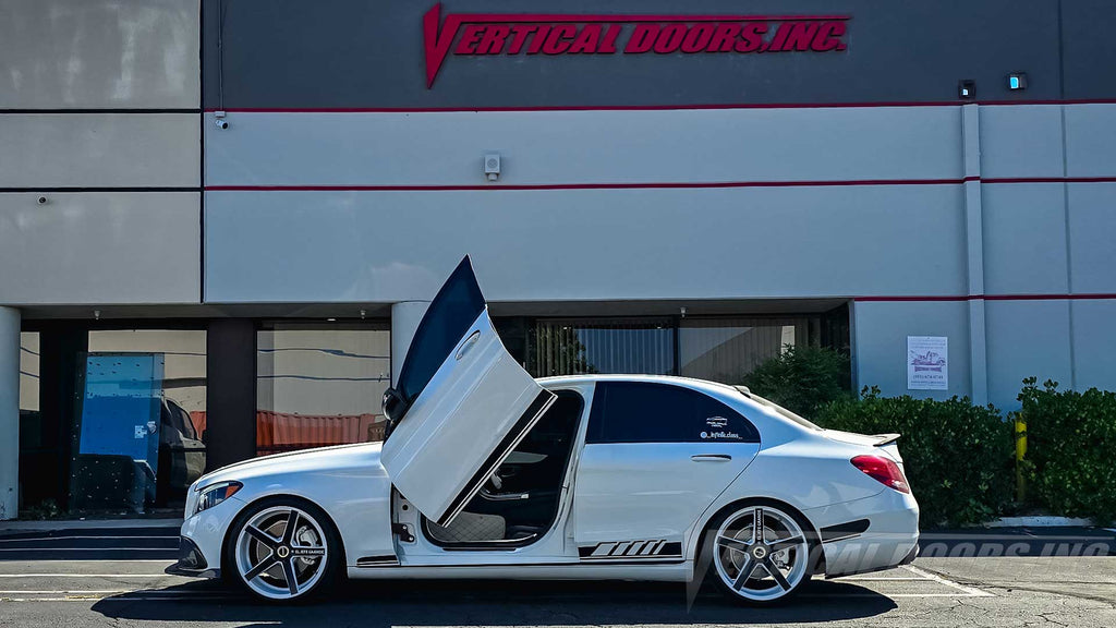 @_infinite.class_ 2017 Mercedes C300 is the 1st MB C-Class W205 with a bolt-on lambo door kit by Vertical Doors, Inc., VDCMERC1523, Lambo Doors, Vertical Door, Scissor Doors, Butterfly Doors, Door Conversion, wing doors, MB, AMG C 43 4MATIC, AMG C 63, AMG C 63 S, C 160, C 180, C 180d, C 200, C 200 4MATIC, C 200d, C 220d, C 220d 4MATIC, C 220d, C 250, C 250d, C 250d 4MATIC, C 300, C 300h, C 350e, C 400 4MATIC, C 450 4MATIC AMG Sport, MB C-Class Lambo Doors, MB C-Class Vertical Door, MB C-Class Scissor Doors,