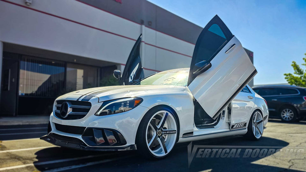 @_infinite.class_ 2017 Mercedes C300 is the 1st MB C-Class W205 with a bolt-on lambo door kit by Vertical Doors, Inc., VDCMERC1523, Lambo Doors, Vertical Door, Scissor Doors, Butterfly Doors, Door Conversion, wing doors, MB, AMG C 43 4MATIC, AMG C 63, AMG C 63 S, C 160, C 180, C 180d, C 200, C 200 4MATIC, C 200d, C 220d, C 220d 4MATIC, C 220d, C 250, C 250d, C 250d 4MATIC, C 300, C 300h, C 350e, C 400 4MATIC, C 450 4MATIC AMG Sport, MB C-Class Lambo Doors, MB C-Class Vertical Door, MB C-Class Scissor Doors,