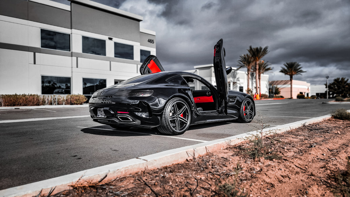 Mercedes AMG GT Coupe 2015-2022 Lambo Door Conversion Kit by Vertical Doors Inc. VDCMERAMGGT15 #mercedes #mercedesbenz #mercedesamg #amg #amggtcoupe #gtcoupe #benz #verticaldoorgang #LamboDoors #VerticalDoors