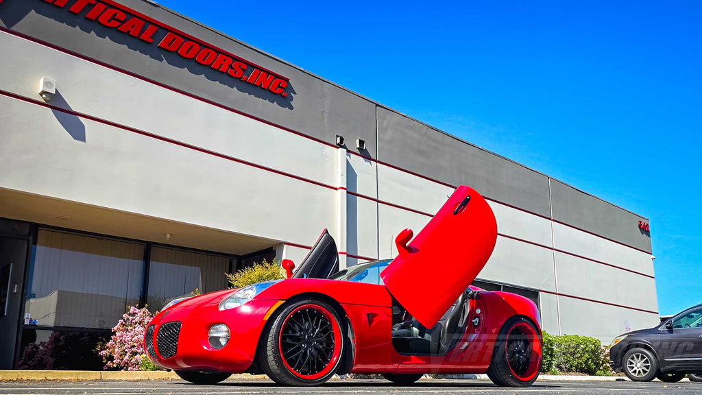 Pontiac Solstice from California just got a set of Lambo Doors installed by the best in the industry, Vertical Doors, Inc., VDCPONSOL0610, Pontiac Solstice, Pontiac, Solstice, GXP, Street Edition, Coupe, Convertible, Roaster, GM Kappa Platform, Turbocharged GXP, Vertical Doors Inc, vertical door gang, Lambo Doors, Vertical Doors, door conversion, scissor doors, butterfly doors, wing doors,  Pontiac Solstice Lambo Doors, Pontiac Solstice Vertical Doors, Pontiac Solstice door conversion, Pontiac Solstice scis