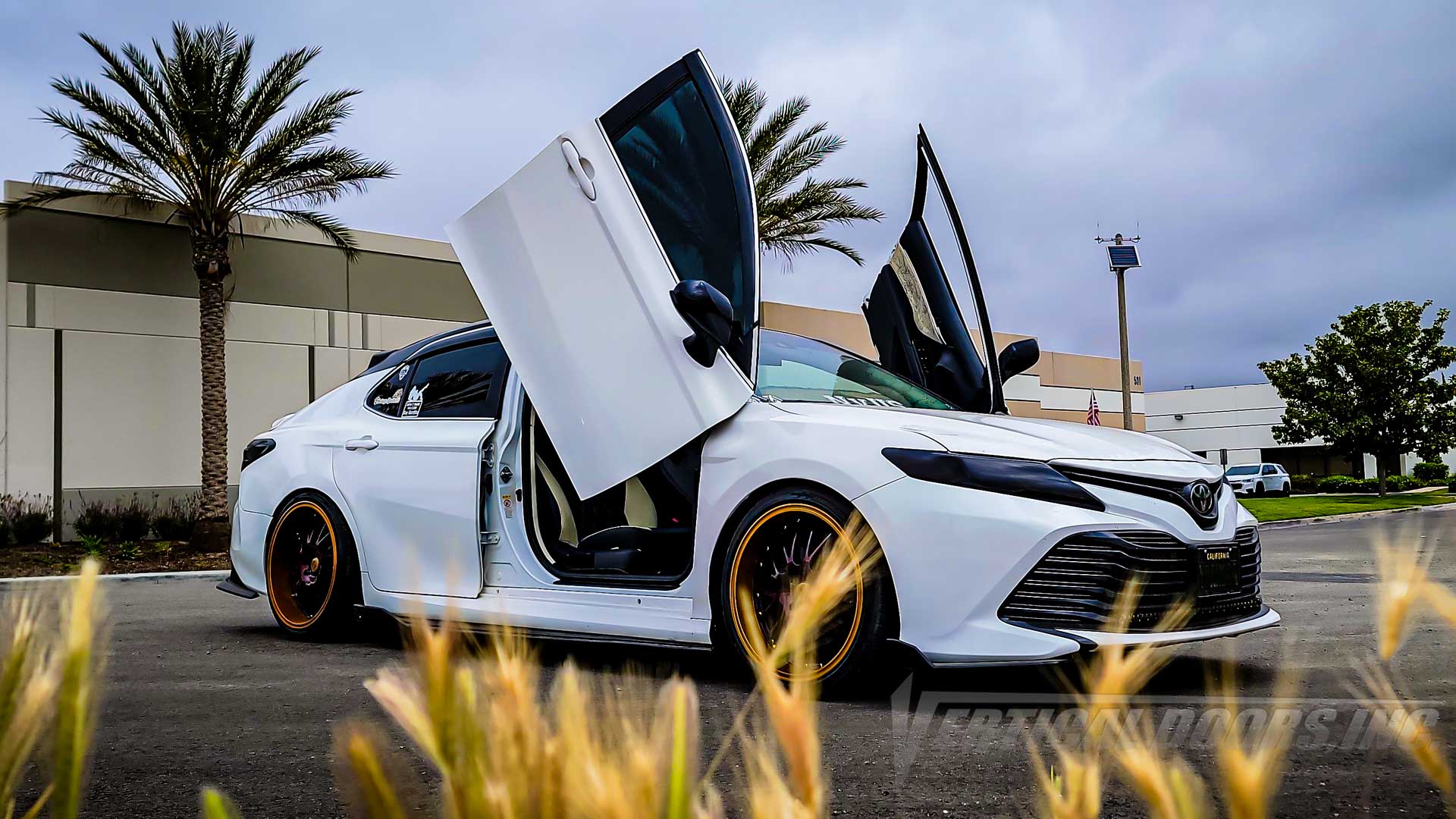 Toyota Camry Lambo Door Conversion Kit by Vertical Doors Inc., VDCTOYCAM18, XV70, Daihatsu Altis, L, LE, SE, XLE, XSE, XLE V6, XSE V6, Camry hybrid, Camry Ascent, TRD, SX,  lambo doors, vertical doors, door conversion, scissor doors, butterfly doors, wing doors,  Toyota Camry lambo doors, Toyota Camry vertical doors, Toyota Camry door conversion, Toyota Camry scissor doors, Toyota Camry butterfly doors, Toyota Camry wing doors,