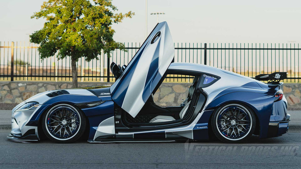 Risto’s @risto_dzg 2020 Toyota GR Supra 3.0 Premium from El Paso Texas fully customized inside and out, and of course featuring Vertical Lambo Doors Conversion Kit from Vertical Doors, Inc., VDCTOYSUP20, MKV, Toyota GR Supra, 5th generation, J29, DB, 3.0, 3.0 Premium, A90, A91, JDM, Toyota Supra, Supra MKV, GR Supra,
lambo doors, vertical doors, door conversion, scissor doors, butterfly doors, wing doors, Toyota Supra lambo doors, Toyota Supra vertical doors, Toyota Supra door conversion, Toyota Supra sciss