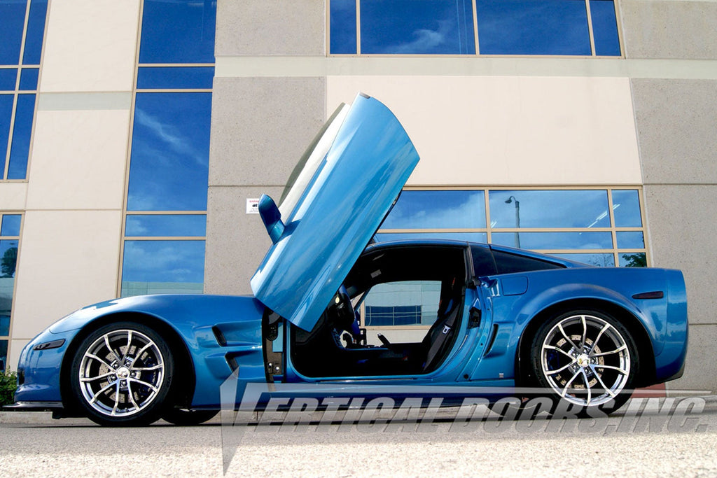 Chevrolet Corvette C6 2005-2013 Lambo Door Conversion Kit by Vertical Doors Inc. VDCCHEVYCORC60508, Corvette c6, Chevrolet, Chevy, Corvette, vette, C6, Z06, ZR1, GrandSport, widebody, lambo doors, vertical doors, door conversion, scissor doors, butterfly doors, wing doors,