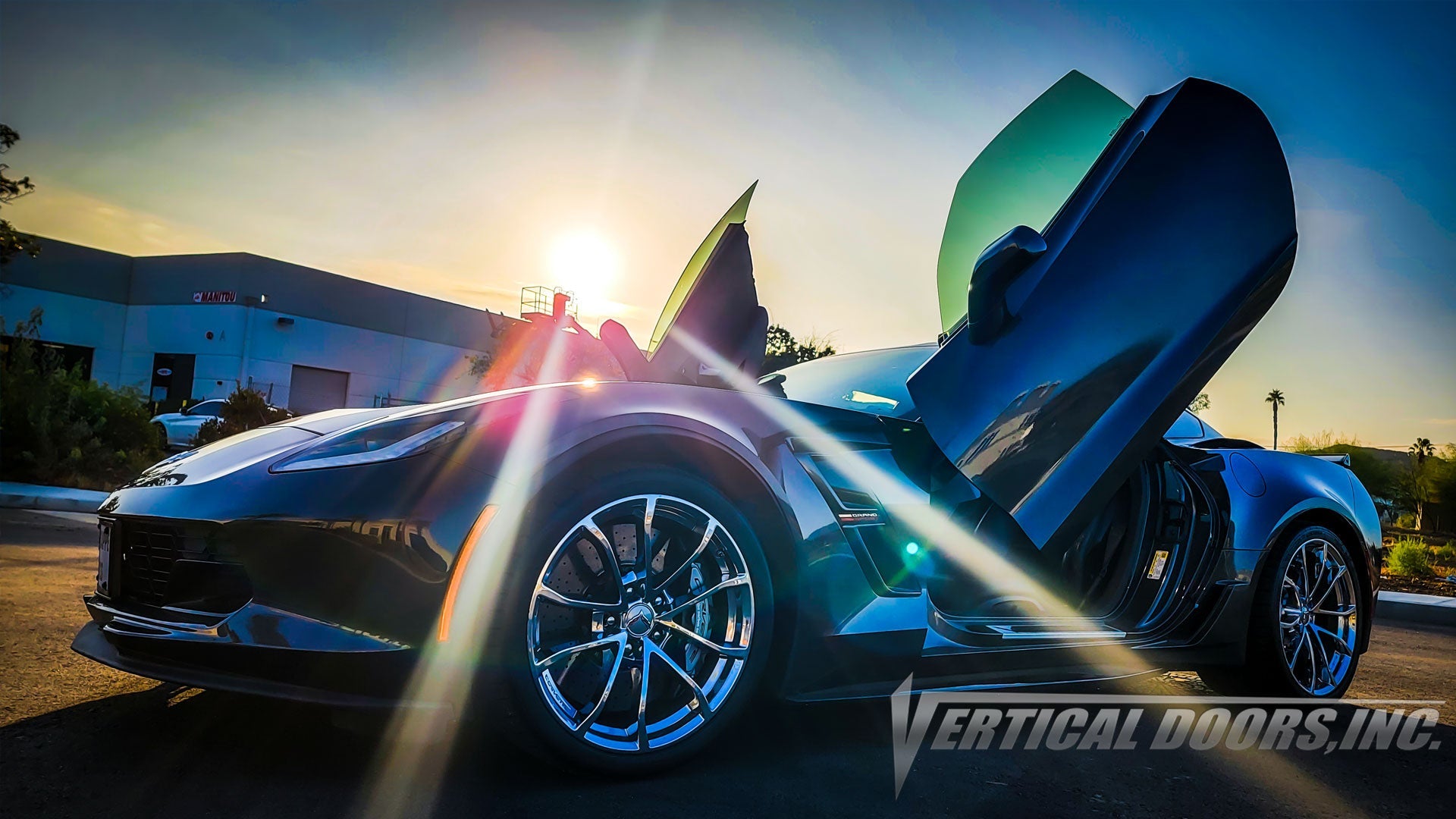 Chevrolet Corvette C7 2014-2019 Lambo Door Conversion Kit by Vertical Doors Inc., vette, Corvette, Chevy,  VDCCHEVYCORC714, lambo doors, vertical doors, door conversion, scissor doors, butterfly doors, wing doors,