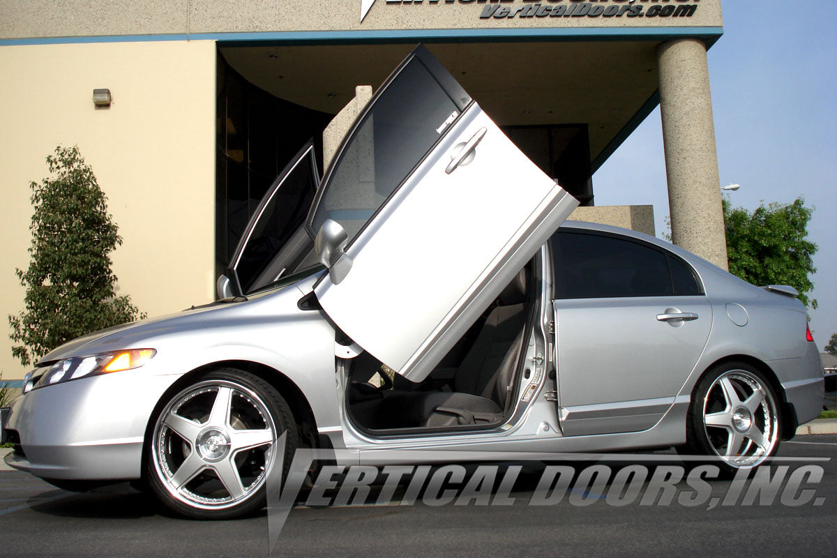 Lambo door hinge conversion kit compatible with the Honda Civic 2006-2011 4DR by Vertical Doors Inc.